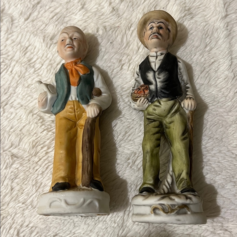 2 Vintage Homco porcelain Old Man Farmer Figurine’s